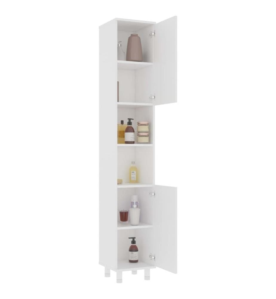 Badezimmerschrank Weiss 30x30x179 cm Holzwerkstoff