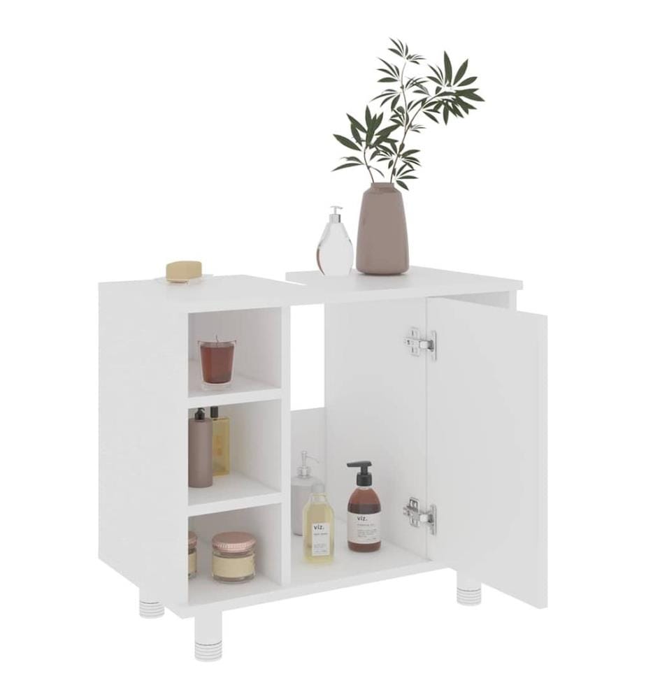Badezimmerschrank Weiss 60x32x53,5 cm Holzwerkstoff
