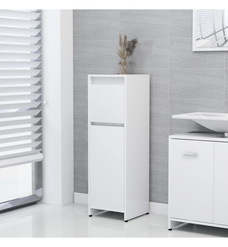 Badezimmerschrank Weiss 30x30x95 cm Holzwerkstoff