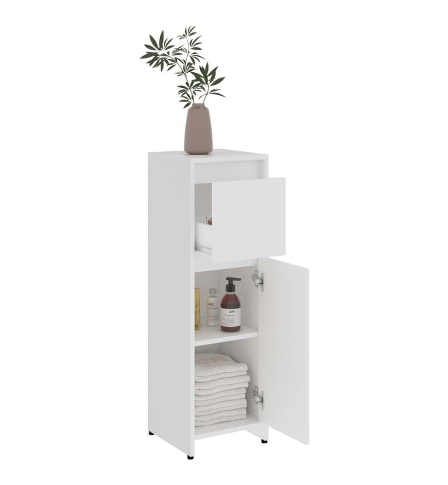 Badezimmerschrank Weiss 30x30x95 cm Holzwerkstoff