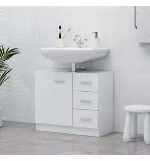 Waschbeckenunterschrank Weiss 63x30x54 cm Holzwerkstoff