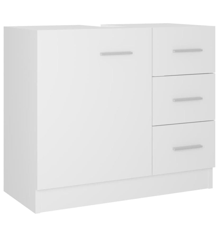 Waschbeckenunterschrank Weiss 63x30x54 cm Holzwerkstoff