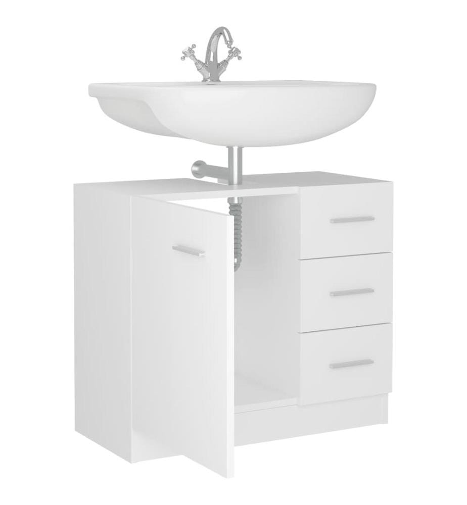 Waschbeckenunterschrank Weiss 63x30x54 cm Holzwerkstoff