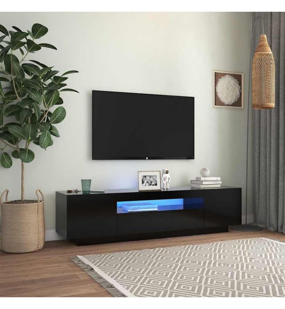 TV-Schrank mit LED-Leuchten Schwarz 160x35x40 cm