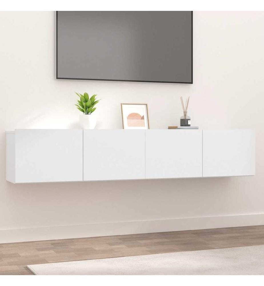 TV-Schränke 2 Stk. Weiss 80x30x30 cm Holzwerkstoff