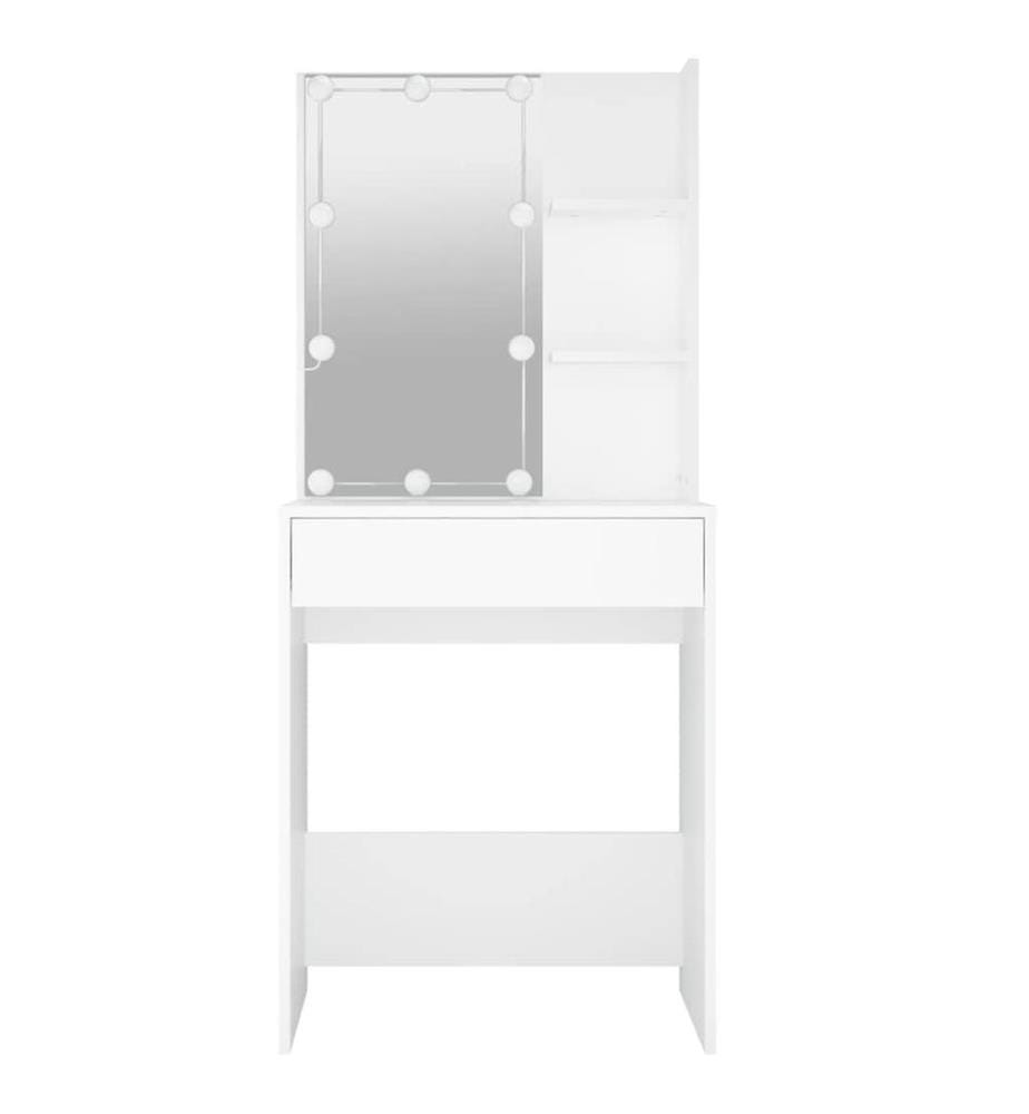 Schminktisch mit LED Weiss 60x40x140 cm