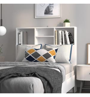 Armoire de tête de lit Blanc 100x19x103,5 cm