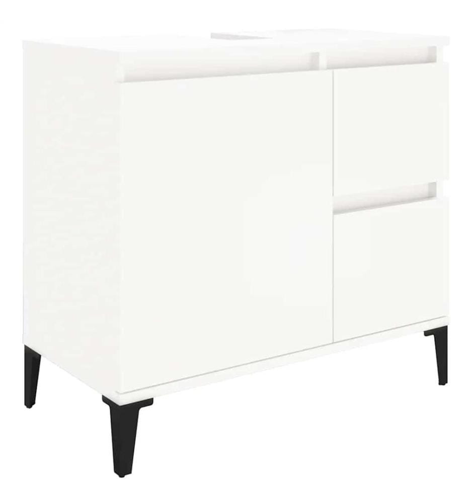 Badschrank Weiss 65x33x60 cm Holzwerkstoff