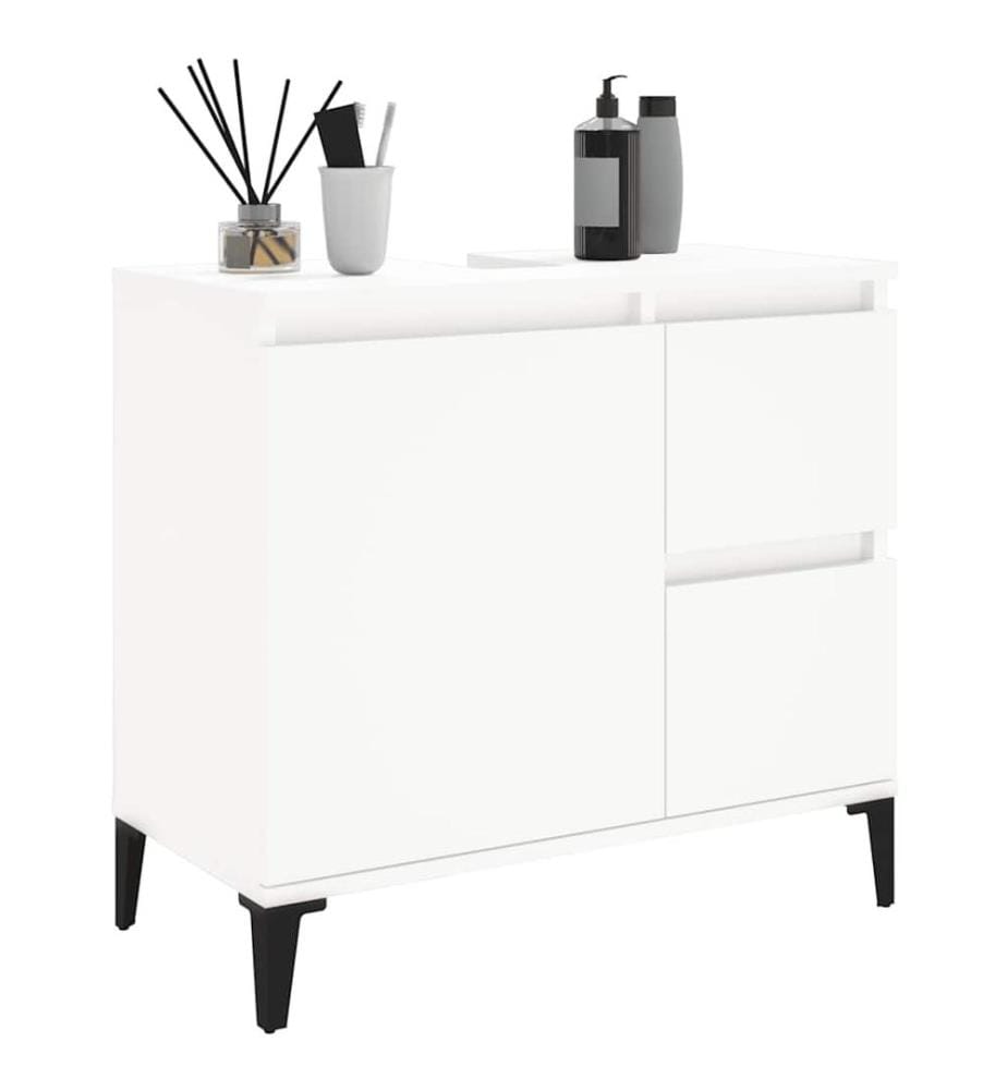 Badschrank Weiss 65x33x60 cm Holzwerkstoff