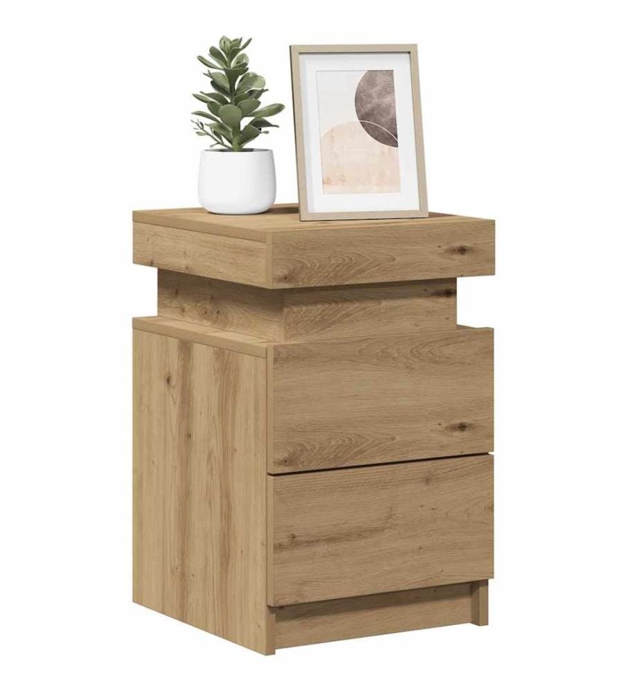 LED-Nachttische 2 Stk. Artisan-Eiche 35x39x55 cm Holzwerkstoff
