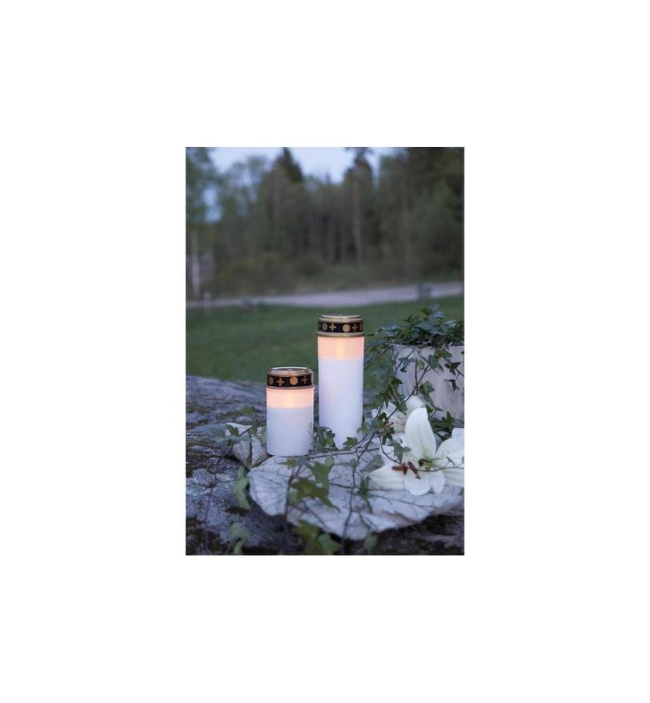 STAR TRADING - Bougie funéraire LED Serene Ø 7 x 12 cm, Blanc