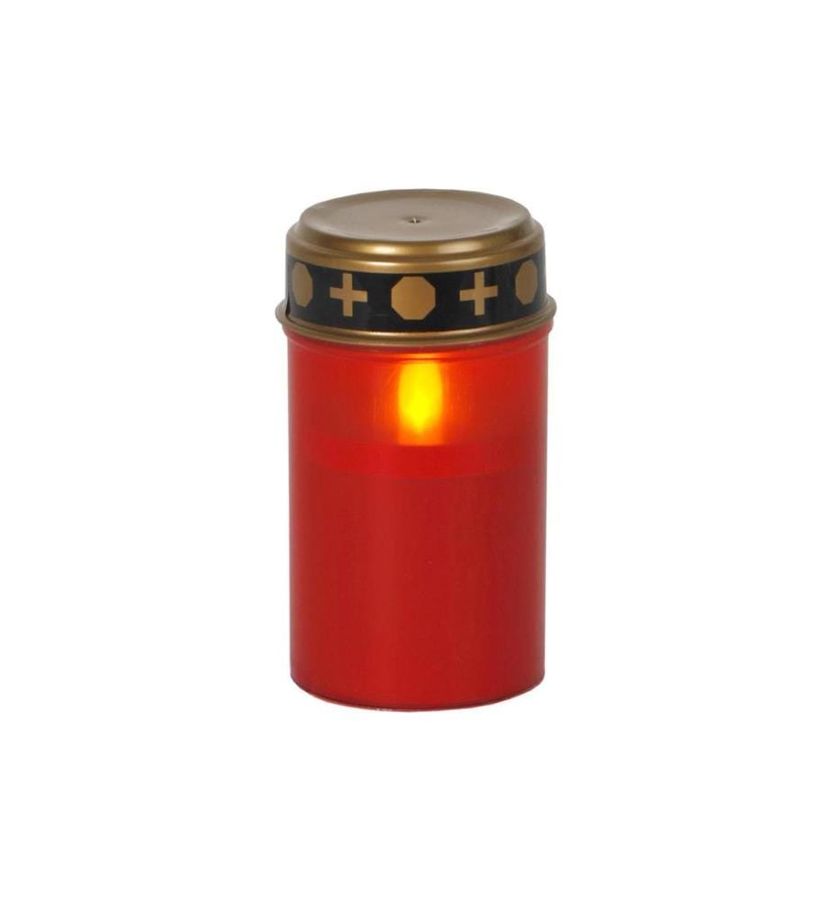 STAR TRADING - LED Grabkerze Serene Ø 7 x 12 cm, Rot