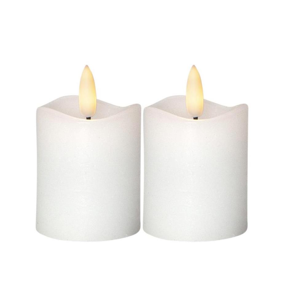 STAR TRADING - Set de bougies LED Pillar Ø 5 x 7.5 cm, Blanc, 2 pc