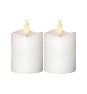 STAR TRADING - LED-Kerzen Set Pillar Ø 5 x 7.5 cm, Weiss, 2 Stk