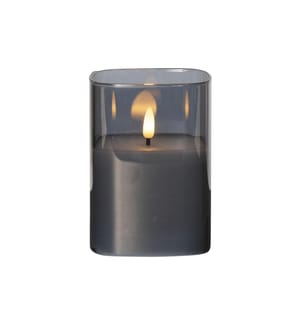 STAR TRADING - LED-Kerze Pillar Flamme Ø 9 x 12.5 cm, Schwarz