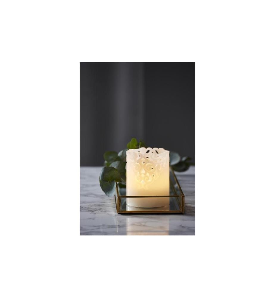 STAR TRADING - Bougie LED Pillar Clary Ø 8 x 10 cm, Blanc
