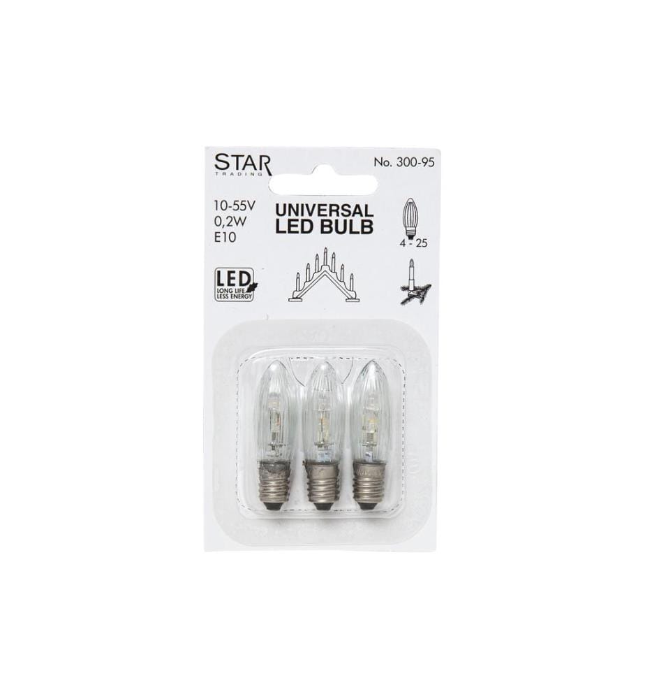 STAR TRADING - Lampe Universal LED 0.2 W (1.8 W) E10 Warmweiss, 3 Stück