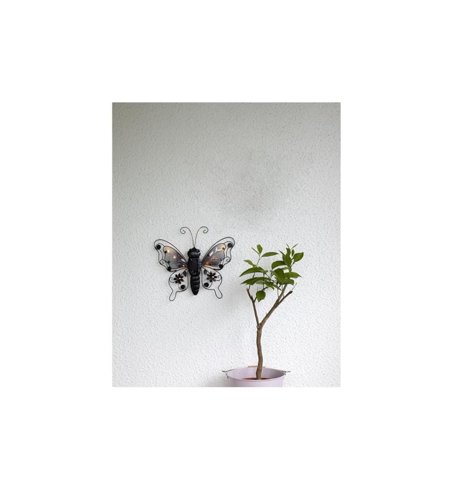 STAR TRADING - Éclairage de jardin Solar Butterfly, Noir