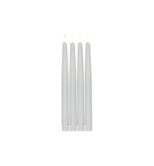 STAR TRADING - LED-Stabkerzen Set Dinner Flamme Ø 2.2x28.6 cm, Weiss, 4 Stk