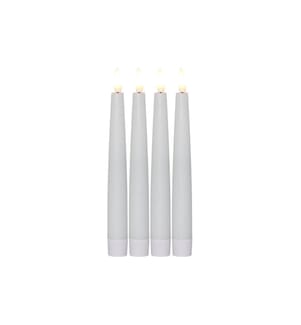 STAR TRADING - LED-Stabkerzen Set Dinner Flamme Ø 2.1 x 20 cm, Weiss, 4 Stk