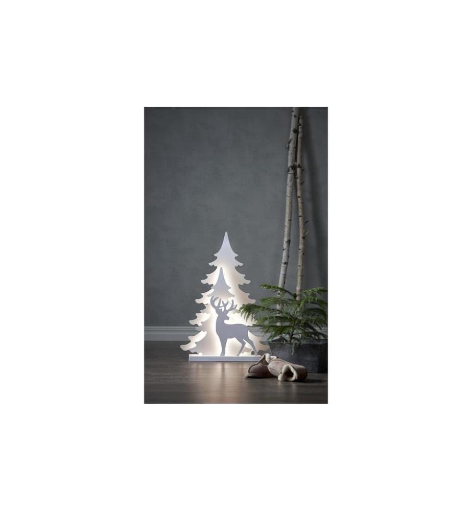 STAR TRADING - Décoration de table Grandy 70 cm, 36 LED, bois, blanc