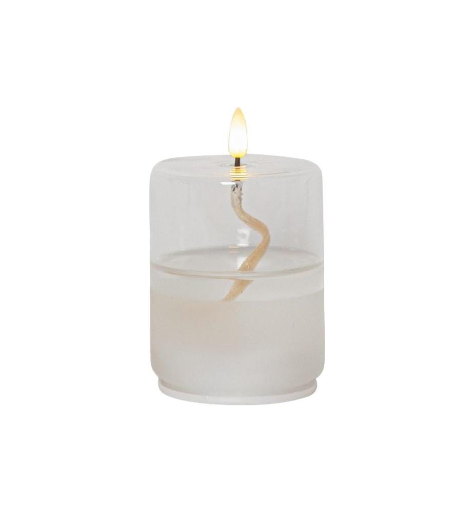STAR TRADING - LED-Kerze Flamme Float, Ø 8 x 13 cm, Transparent