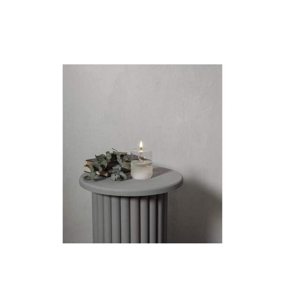 STAR TRADING - LED-Kerze Flamme Float, Ø 8 x 13 cm, Transparent