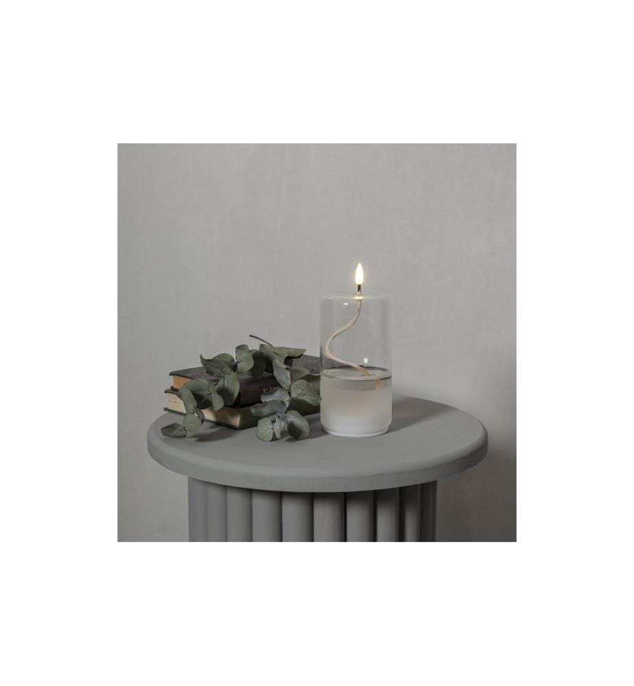 STAR TRADING - LED-Kerze Flamme Float, Ø 8 x 17.5 cm, Transparent
