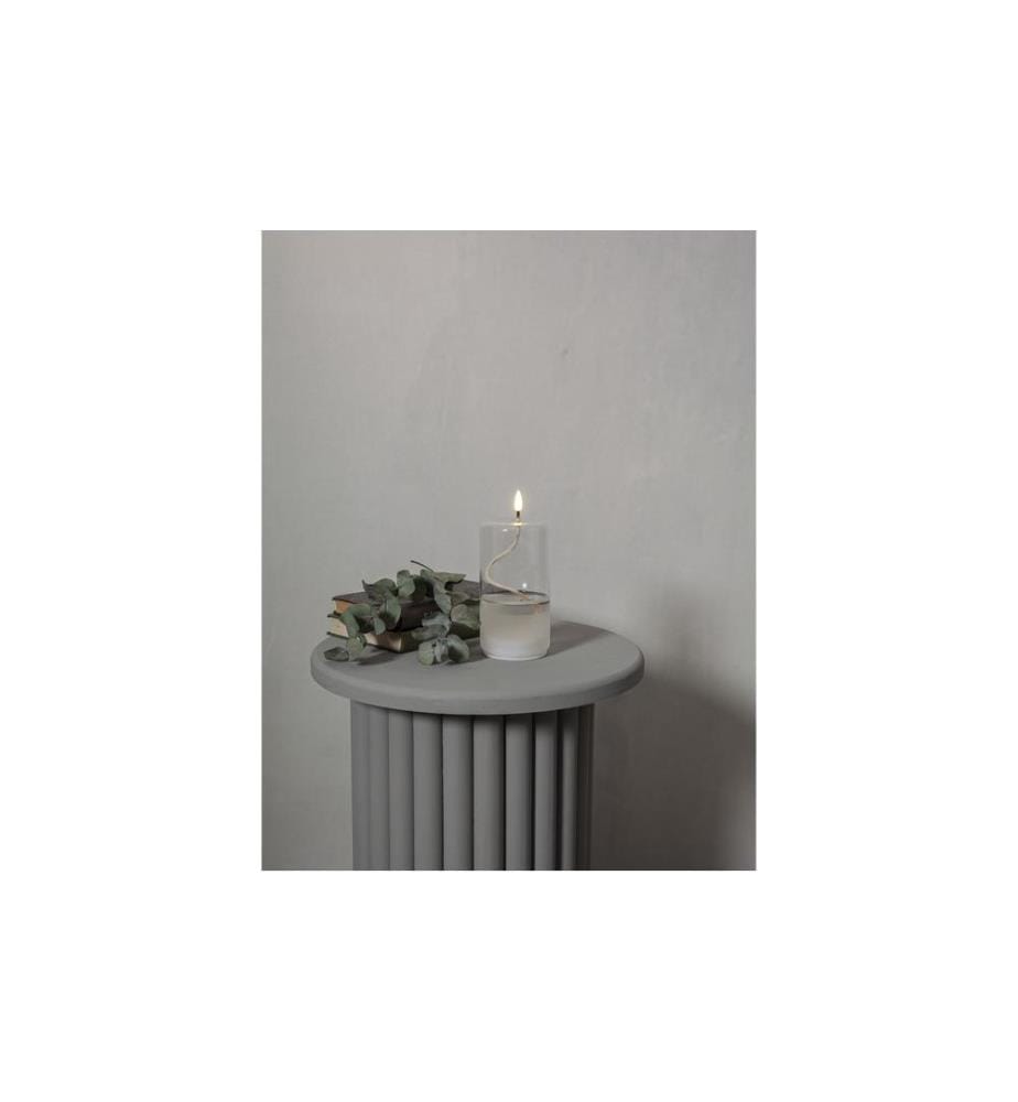 STAR TRADING - LED-Kerze Flamme Float, Ø 8 x 17.5 cm, Transparent