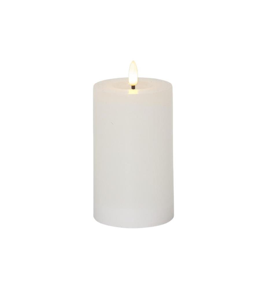 STAR TRADING - LED-Kerze Flamme Flow, Ø 7.5 x 15 cm, Weiss