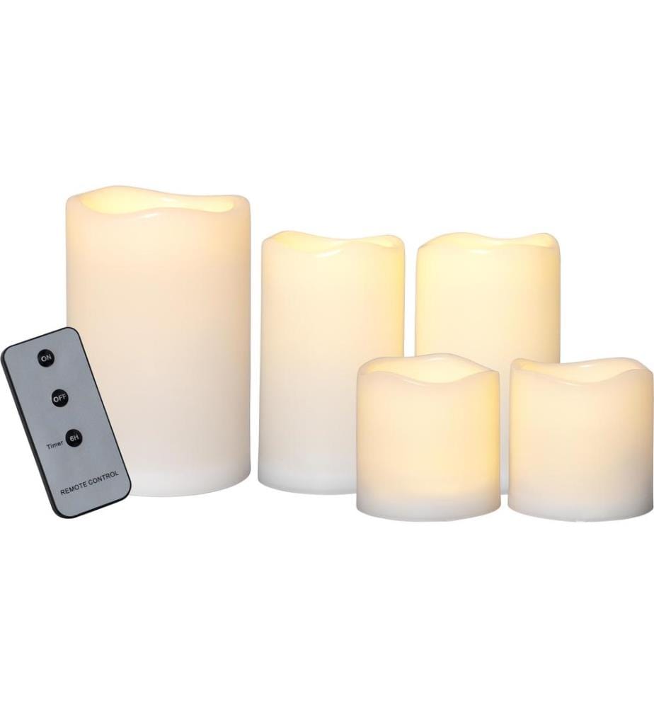 STAR TRADING - LED-Kerzen Set Pillar Paul, Ø 7.5/10 x 7.5/12/15 cm, Beige