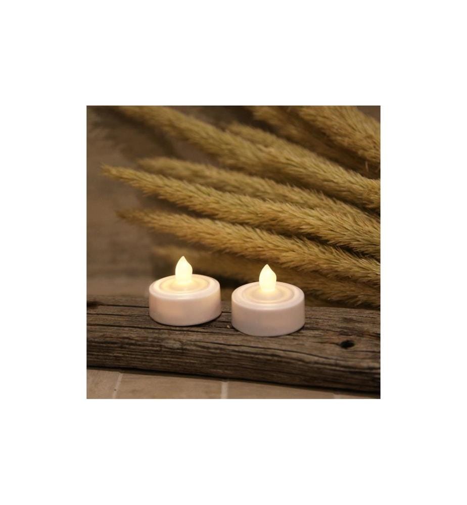 STAR TRADING - Set de bougies à chauffe-plat LED Paulo Ø 3.6 x 2.9 cm, Blanc, 2 pces
