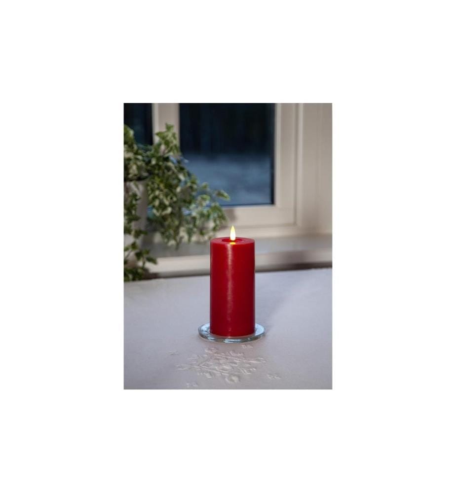 STAR TRADING - LED-Kerze Pillar Flamme Flow, 17.5 cm, Rot
