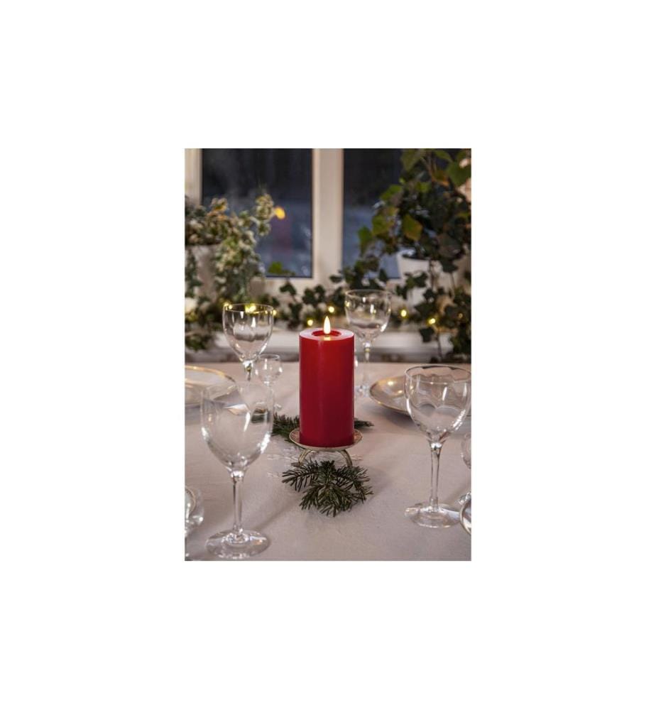 STAR TRADING - LED-Kerze Pillar Flamme Flow, 17.5 cm, Rot