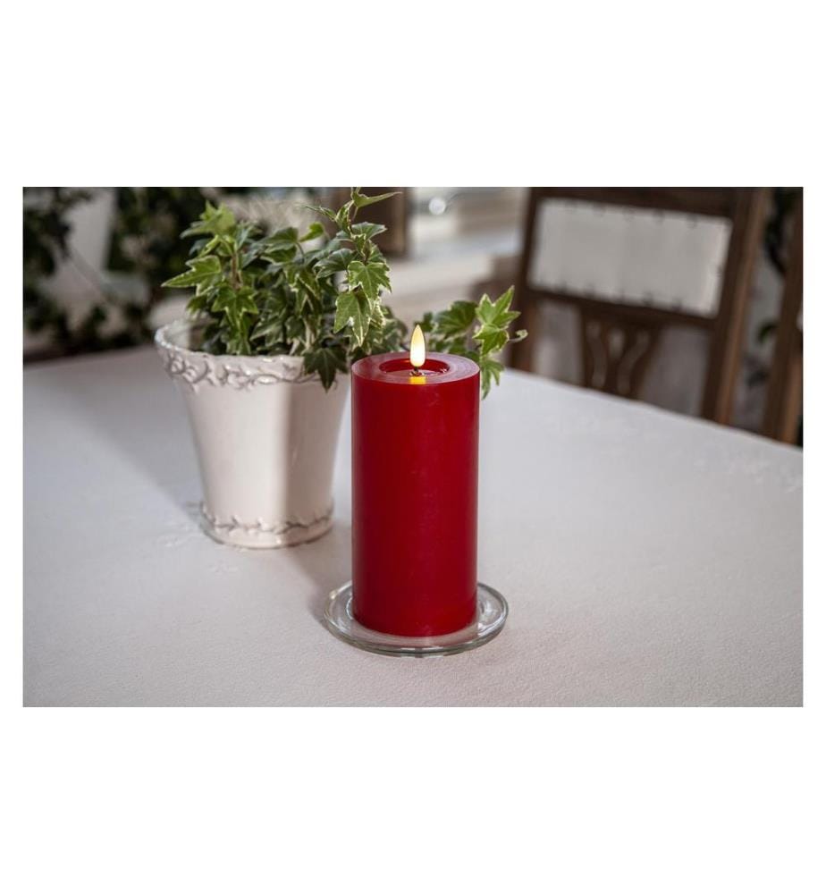 STAR TRADING - LED-Kerze Pillar Flamme Flow, 17.5 cm, Rot