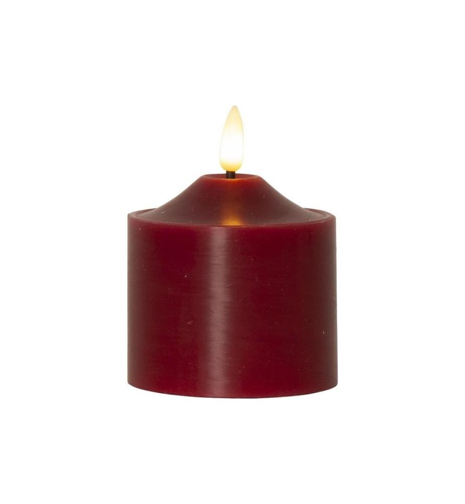 STAR TRADING - LED-Kerze Pillar Flamme, 9.5 cm, Rot