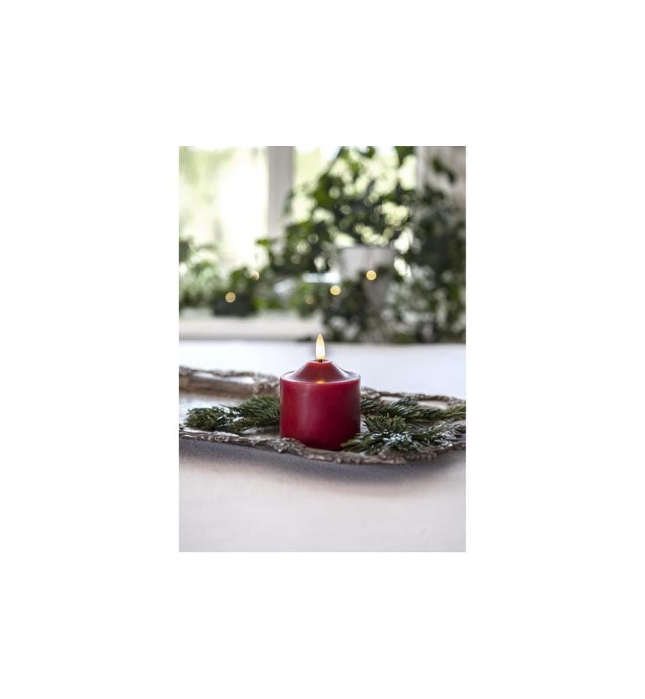 STAR TRADING - LED-Kerze Pillar Flamme, 9.5 cm, Rot