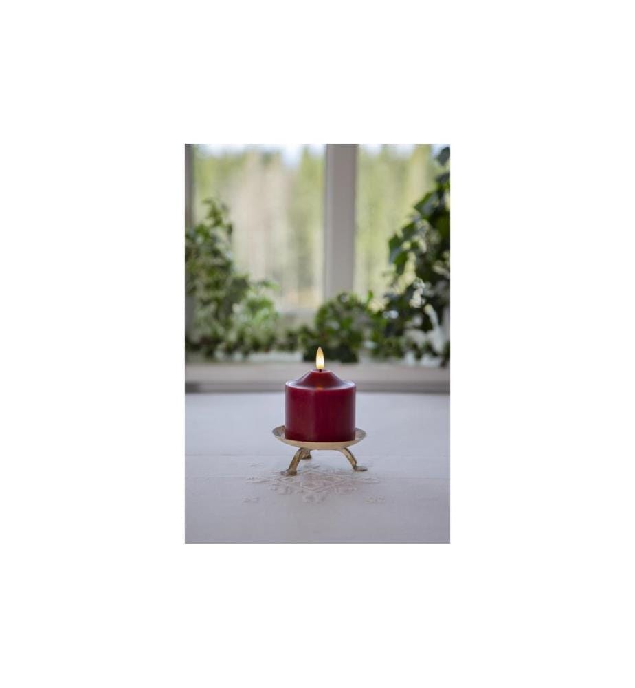 STAR TRADING - LED-Kerze Pillar Flamme, 9.5 cm, Rot