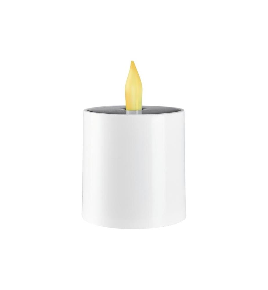 STAR TRADING - Bougie LED Solar Saul, Ø 7.3 x 11 cm, blanc