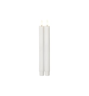 STAR TRADING - LED-Stabkerzen Set Flamme Stripe, 25 cm, Weiss, 2 Stück