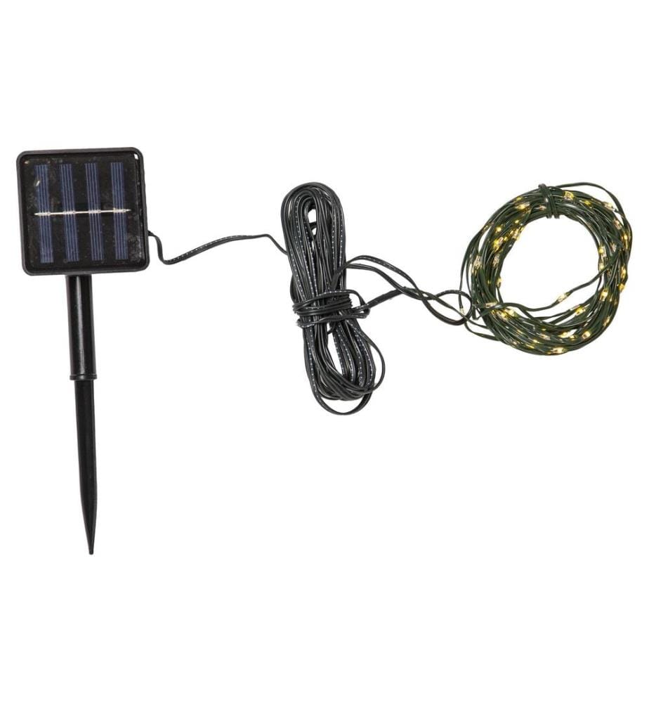 STAR TRADING - Lichterkette Solar Dew Drop Micro, 100 LEDs, 740 cm, Grün