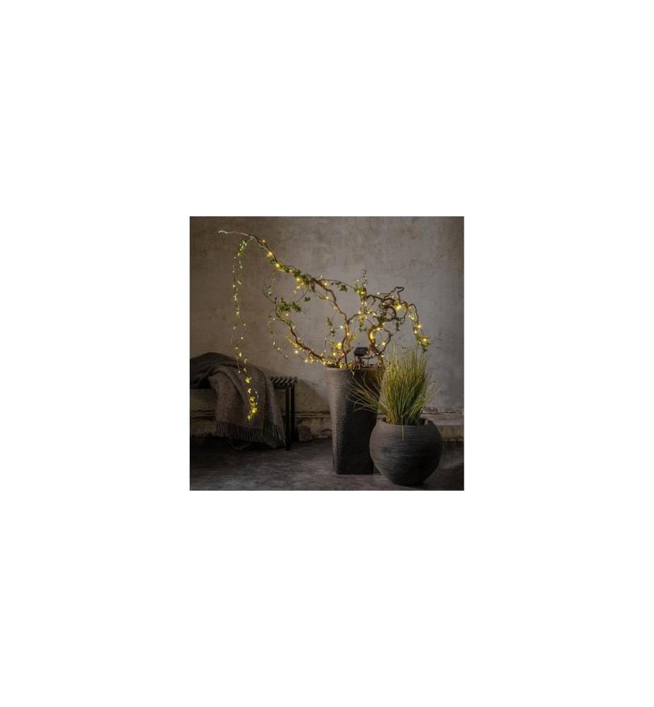 STAR TRADING - Lichterkette Solar Dew Drop Micro, 100 LEDs, 740 cm, Grün