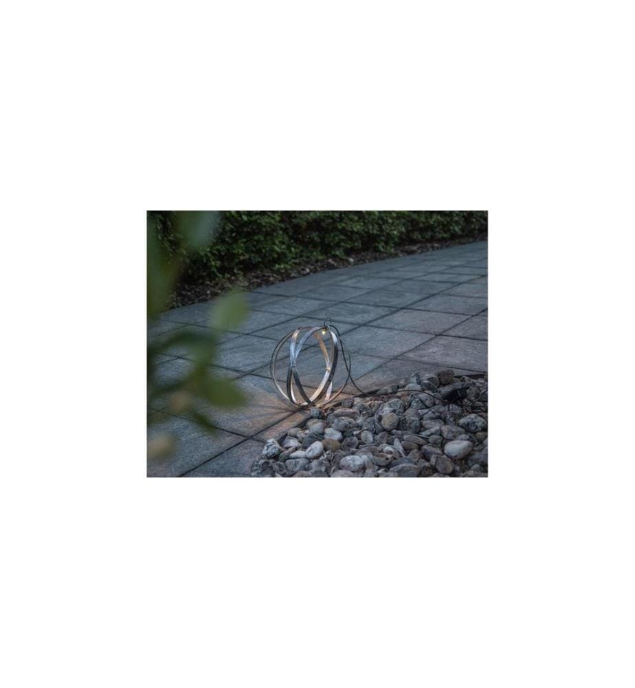 STAR TRADING - Gartenlicht Solar Astri, Ø 25 cm, Silber