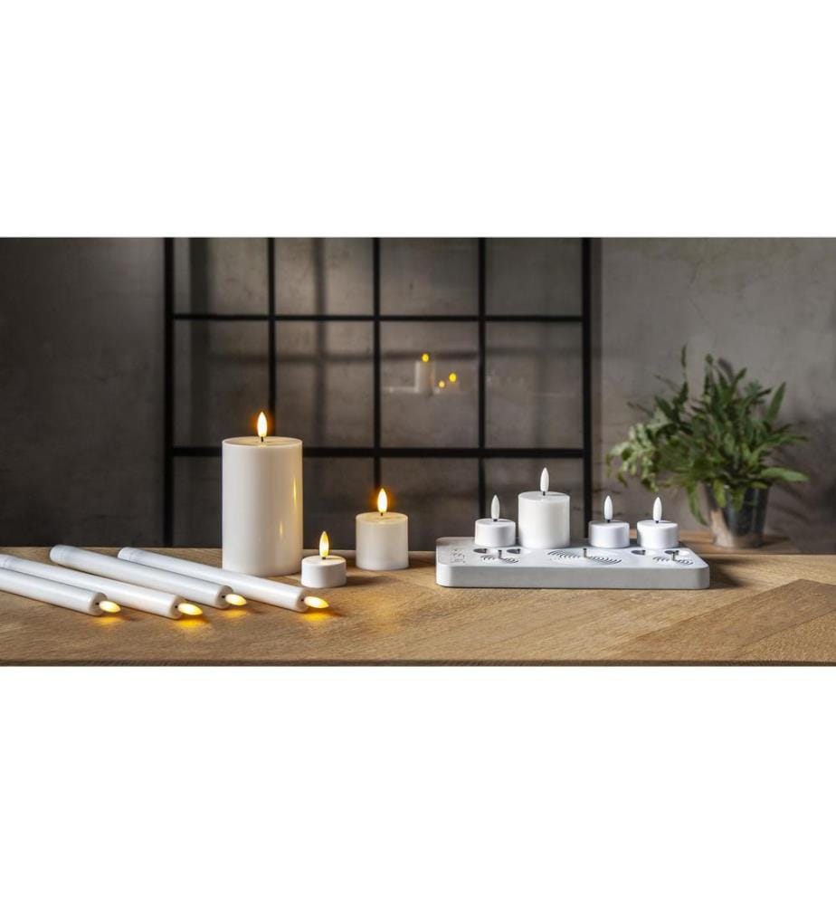 STAR TRADING - LED-Kerzen Set Flamme Charge Mix, Weiss