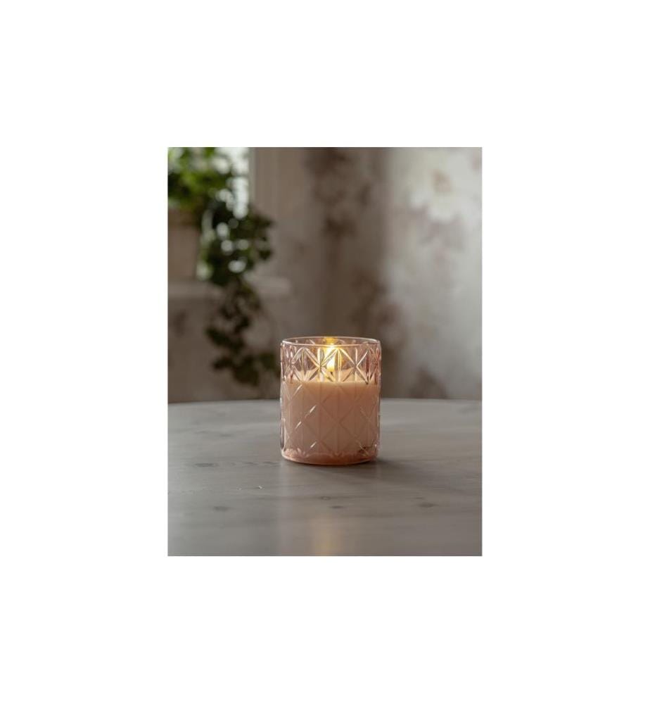 STAR TRADING - LED-Kerze Flamme Romb, 10 cm, Pink