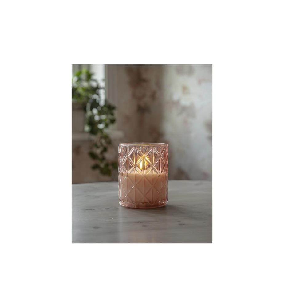 STAR TRADING - LED-Kerze Flamme Romb, 12.5 cm, Pink