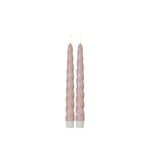 STAR TRADING - LED-Stabkerzen Set Flamme Shine, 24.5 cm, Pink