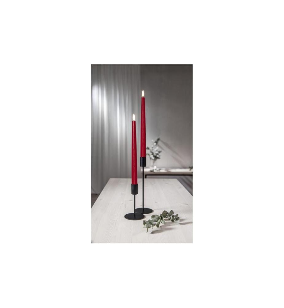 STAR TRADING - LED-Stabkerzen Set Flamme Slim, 2 Stück, Rot