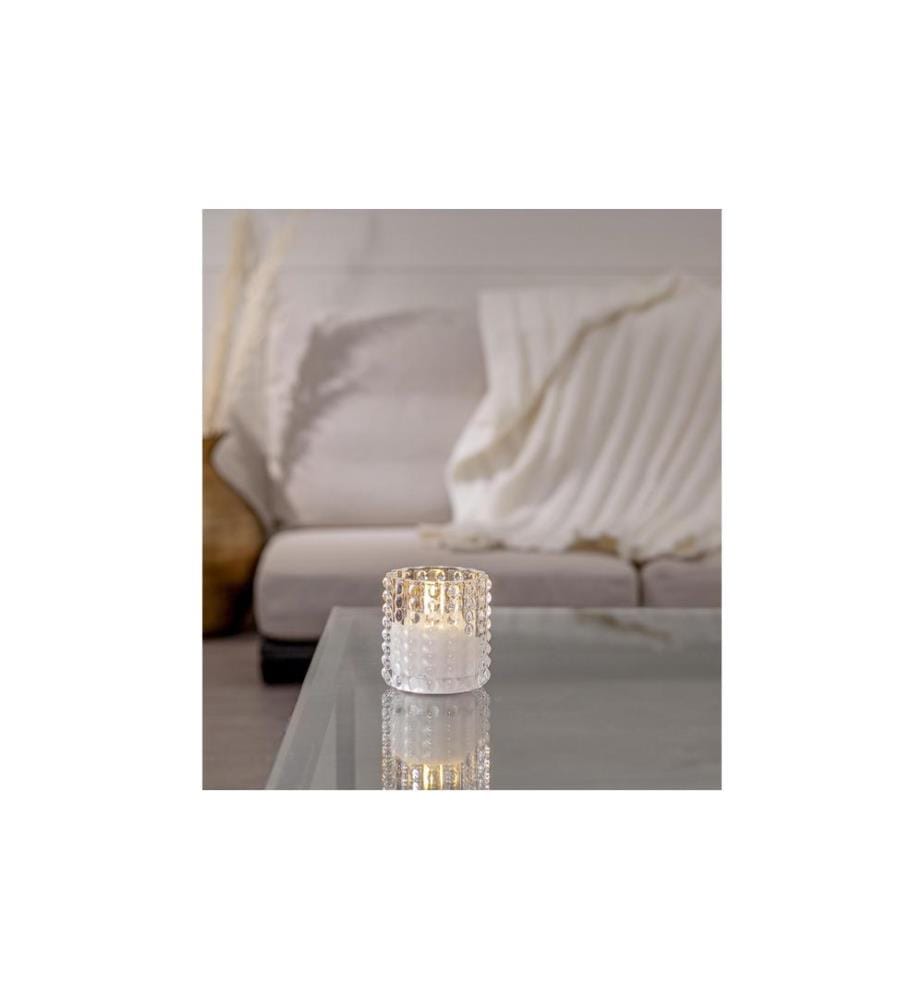 STAR TRADING - LED-Kerze Flamme Dotty, Transparent, 10 cm