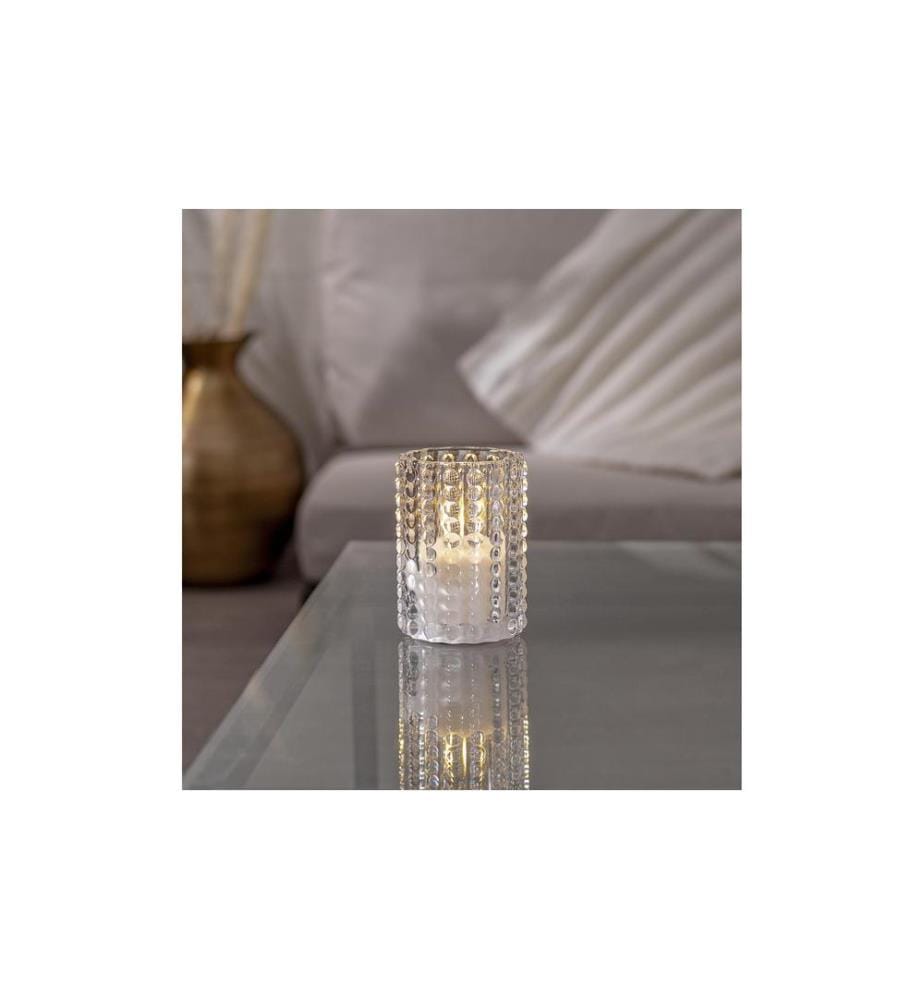STAR TRADING - LED-Kerze Flamme Dotty, Transparent, 13 cm